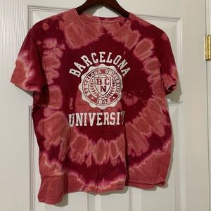 Custom tie dye barcelona pink custom bleach